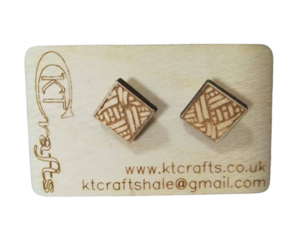 Abstract Square - Stud Earring Pair